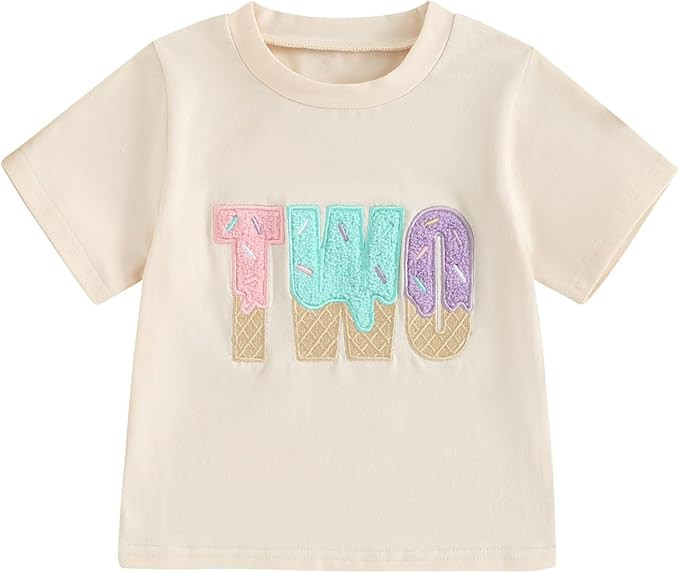 YOKJZJD Toddler Baby Girl 1st 2nd 3rd 4th 5th Birthday Outfit Summer Ice Cream One Two Three Year... | Amazon (US)