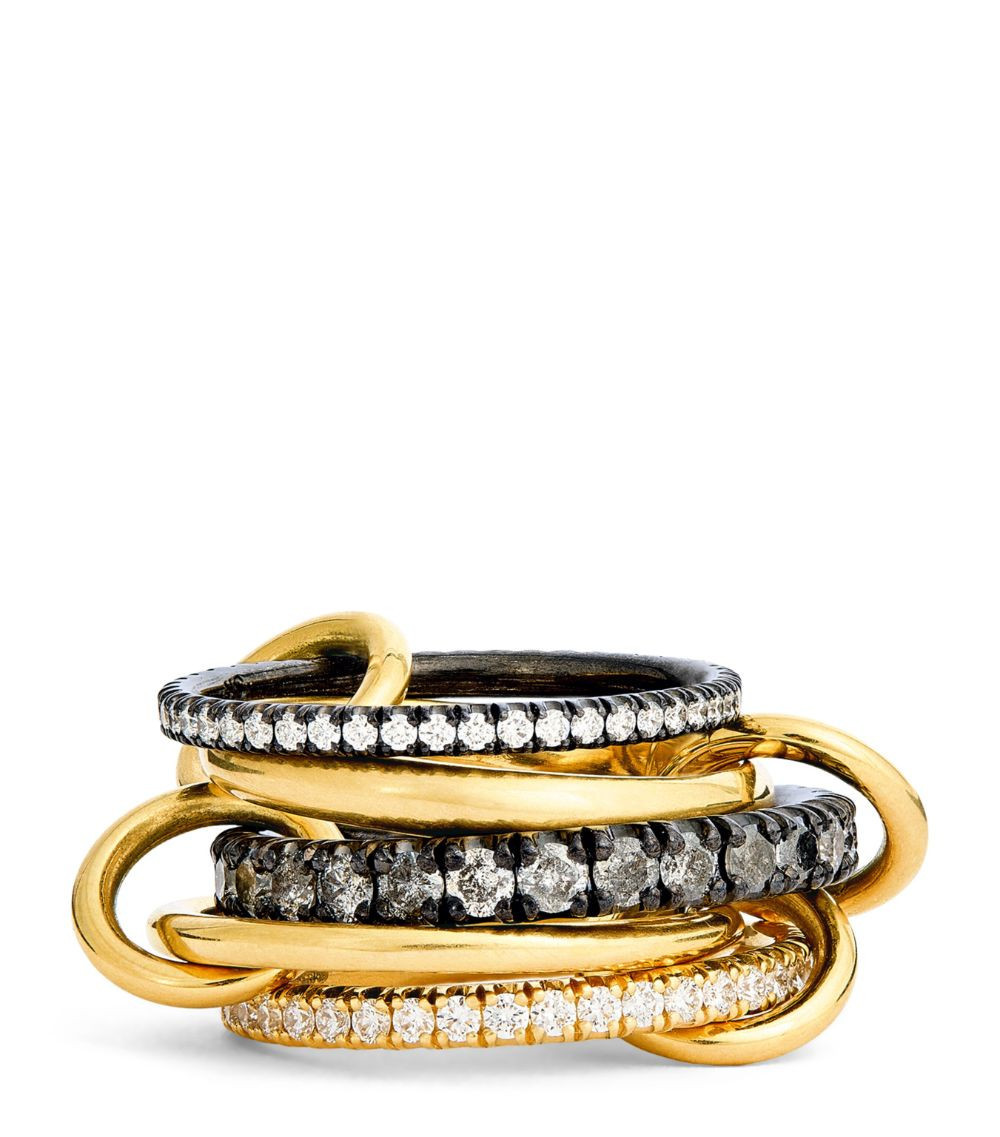 Yellow Gold, Silver and Diamond Noelle Ring | Harrods