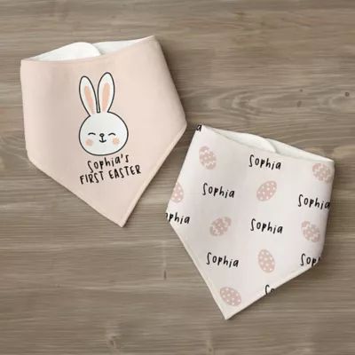 First Easter Bunny 2-Pack Personalized Bandana Bibs | buybuy BABY | buybuy BABY