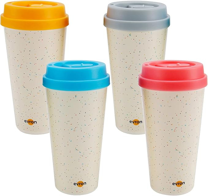 evron Spill Proof Travel Mug with Anti-Leak Locking Lid, Insulated Double-Wall Coffee Mugs for Ho... | Amazon (US)