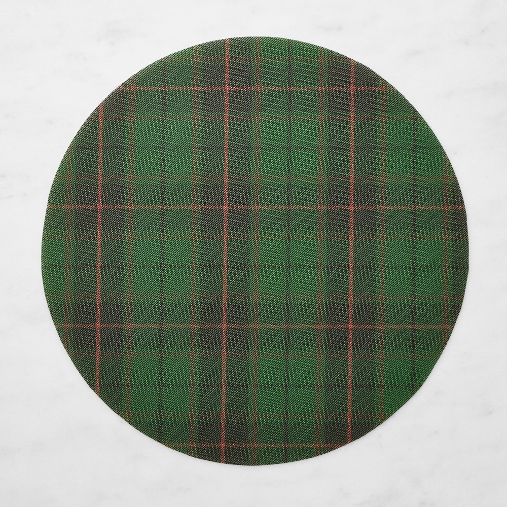 Chilewich Basketweave Round Tartan Placemats | Williams-Sonoma