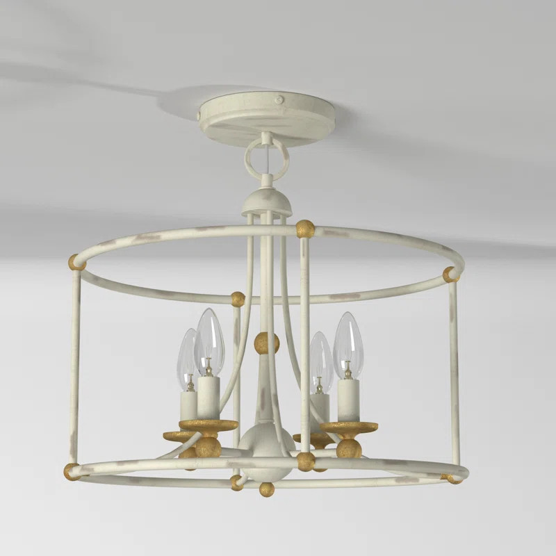 Dalaigh 4 - Light 15.75'' Unique/Statement Drum Semi Flush Mount | Wayfair North America