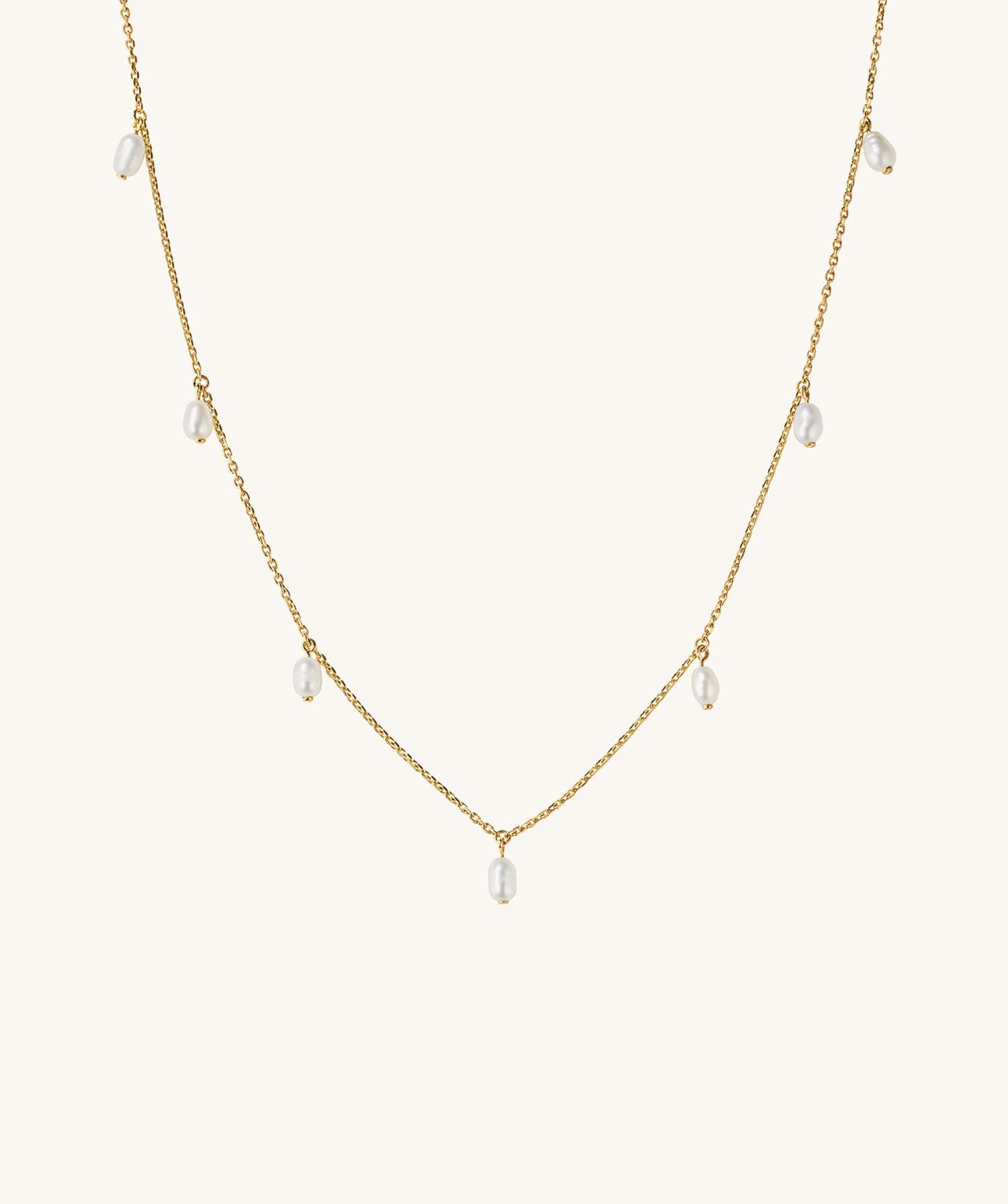 Tiny Pearl Station Necklace | Mejuri Fine Crew