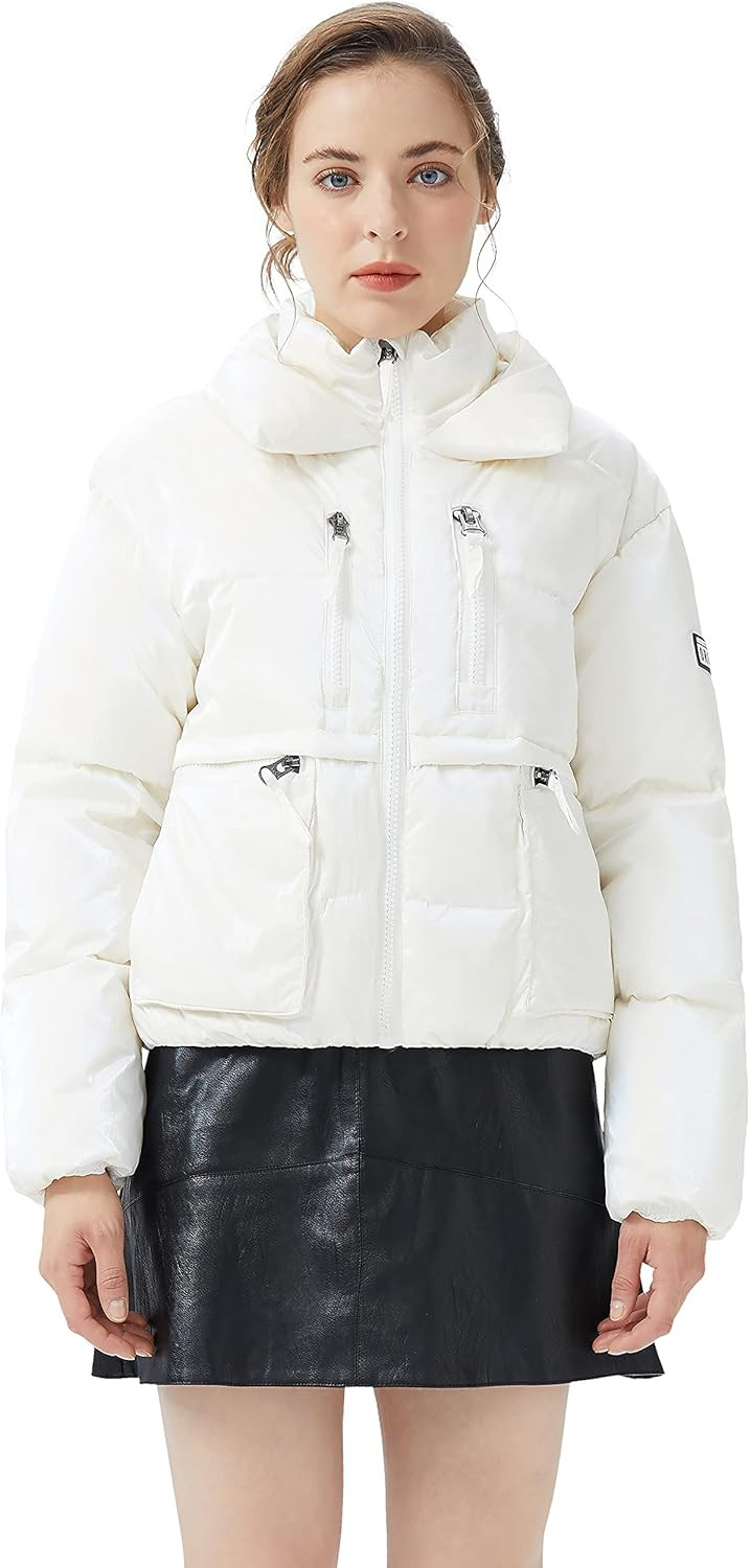 Orolay Women's Short Puffer Down Coat Stand Collar Winter Jacket with Full-Zip | Amazon (US)