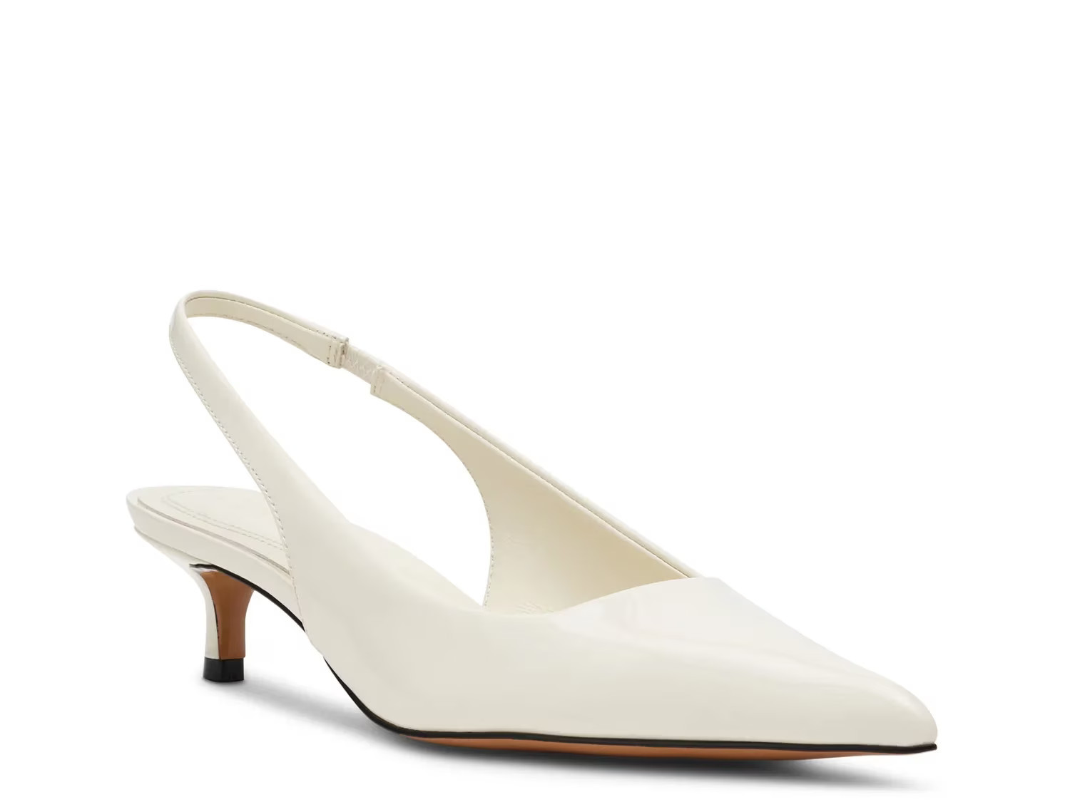 Steve Madden Kittie Pump | Women's | Bone White Patent | Size 7.5 | Pumps | Kitten | Slingback | DSW