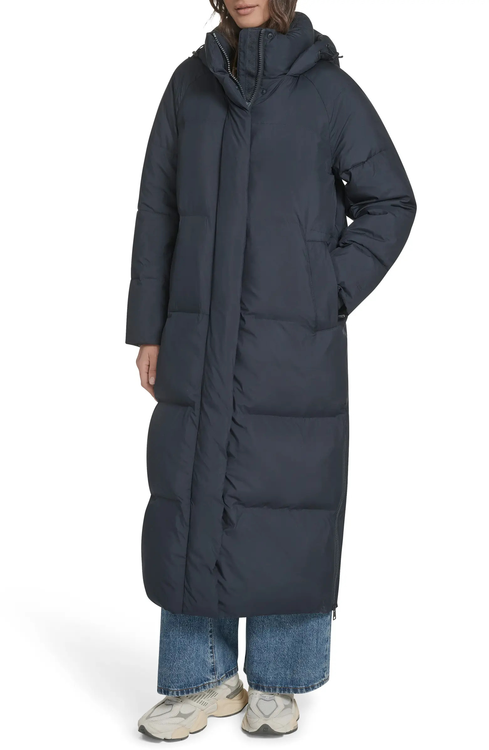 Water Resistant Side Zip Maxi Puffer Coat | Nordstrom
