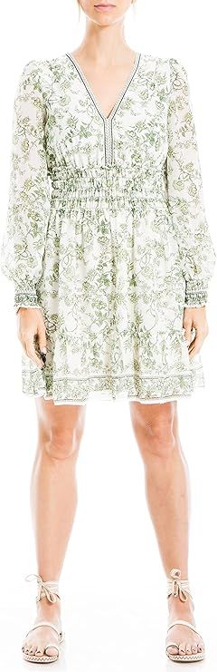 Max Studio Women's Long Sleeve Tiered Short Dress | Amazon (US)