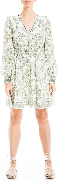 Max Studio Women's Long Sleeve Tiered Short Dress | Amazon (US)