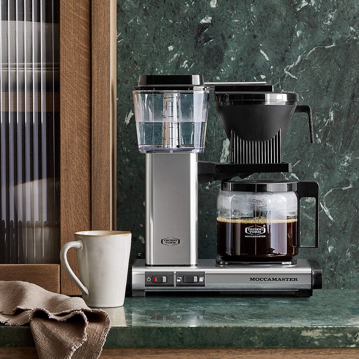 Moccamaster KBGV Select Glass Brewer 10-Cup Polished Silver Coffee Maker + Reviews | Crate & Barr... | Crate & Barrel