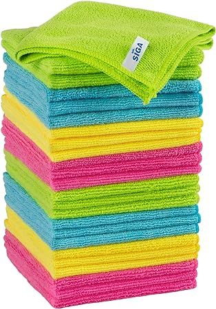 MR.SIGA Microfiber Cleaning Cloth, Pack of 24, Size:12.6" x 12.6" | Amazon (US)