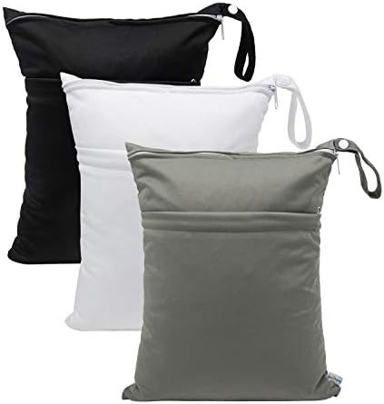 Babygoal Wet Dry Bags for Baby Cloth Diapers, Washable Travel Bags, Beach, Pool, Gym Bag for Swim... | Amazon (US)