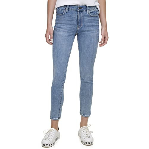 DKNY Women's Delancey High Rise Skinny Jeans, Pure Blue, 32 | Amazon (US)