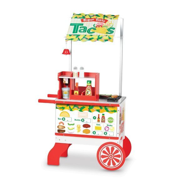 Melissa & Doug Super Duper Donut & Taco Rolling Wooden Food Cart | Target