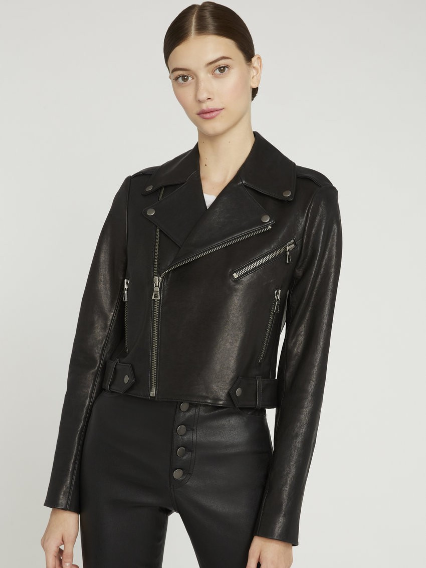 CODY CROPPED LEATHER JACKET | Alice + Olivia | Alice + Olivia