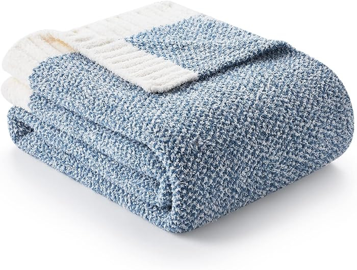 Snuggle Sac Heather Blue Throw Blanket for Couch, Oversized Throw XL Super Soft Warm Blankets Coz... | Amazon (US)