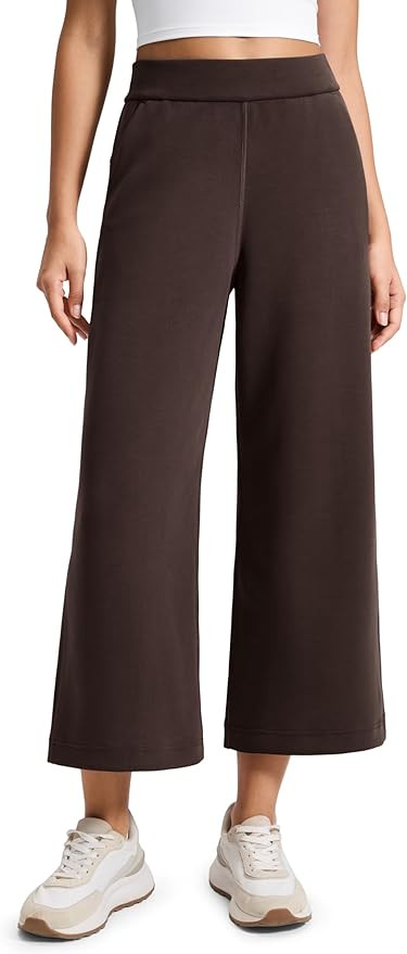 CRZ YOGA SoftAura Wide Leg Cropped Sweatpants Women 25" - Modal Lounge Travel Casual Capri Pants ... | Amazon (US)