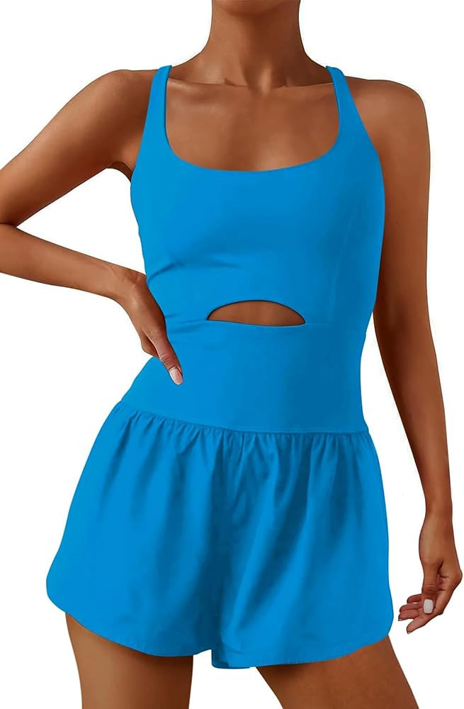 ReachMe Womens Running Onesie Workout Rompers Athletic Romper One Piece Outfits Exercise Jumpsuit... | Amazon (US)