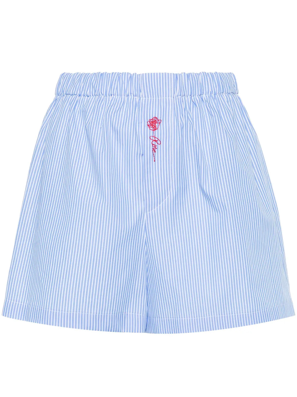 Merci embroidered-logo Striped Shorts - Farfetch | Farfetch Global