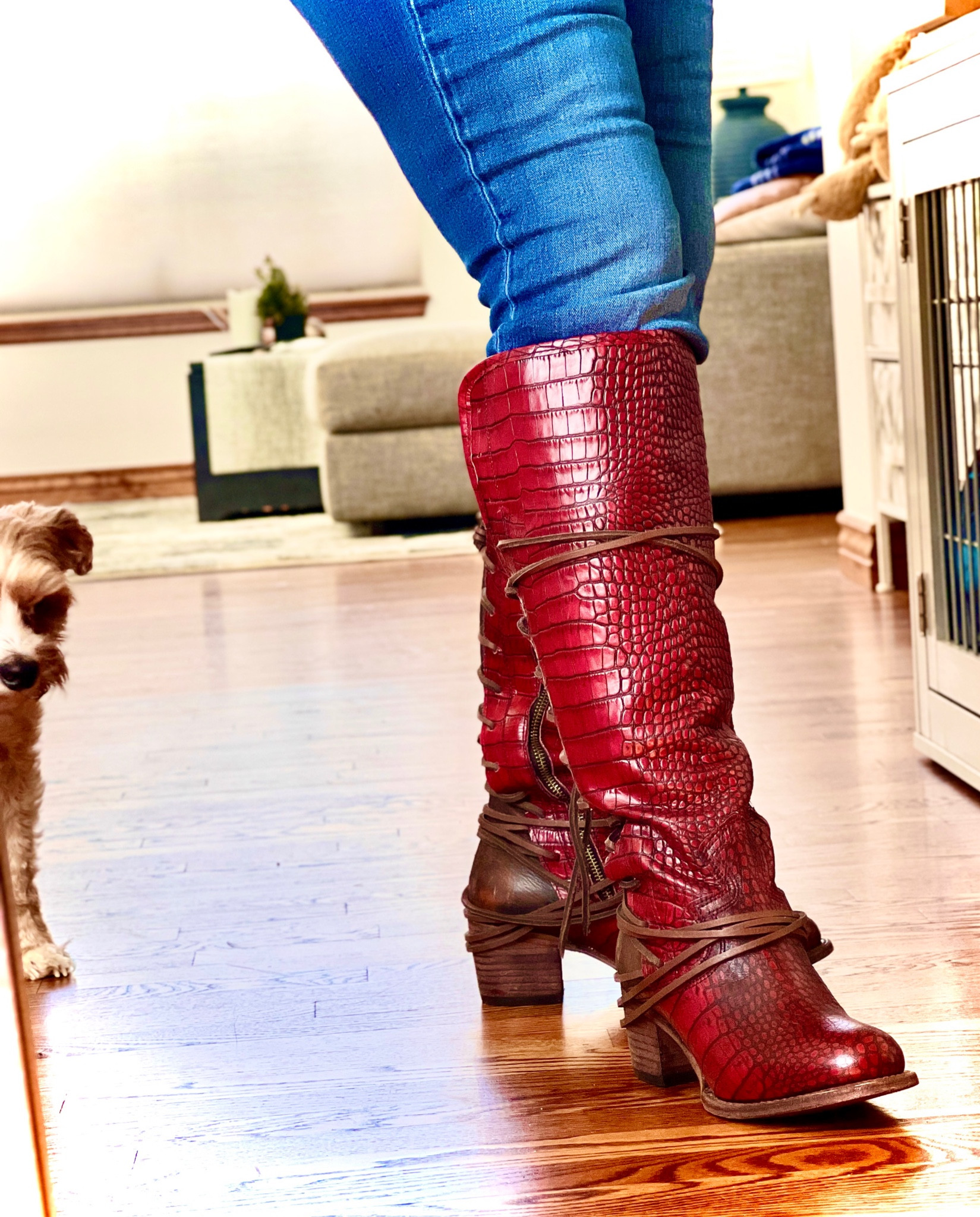 Buying new western boots is serious business. (Currently doing a quick boot break-in) For those who saw my two boot try on video, Red is the answer! 
I love these western boots! Especially the print. Ready for my next pair. Ready for 29 March #bootsforbeyonce Ready to wear this with a skirt! 
Any suggestions? 

#LTKworkwear #LTKshoecrush