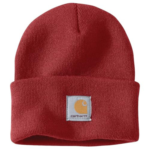 Carhartt Men's Knit Cuffed Beanie, Crabapple, One Size | Amazon (US)