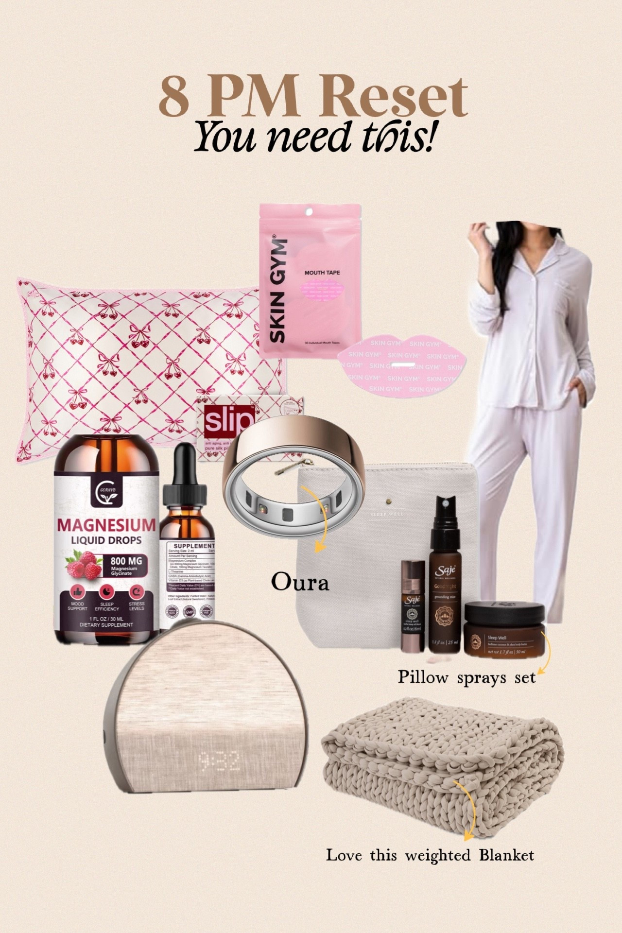 Is it just me, or is a solid nighttime routine the ultimate form of self-care? 🕯️ I’ve officially entered my sleep hygiene era and these are the non-negotiables on my nightstand for the best rest ever.
From my Oura Ring for tracking recovery to the Hatch Restore sunrise alarm that makes waking up so much easier, these tech favorites are worth every penny. 💤 I also swear by Magnesium Glycinate and mouth tape (don't knock it until you try it!) to actually stay asleep through the night.
I’ve linked my favorite silk pillowcase, the softest bamboo pajamas, and that chunky weighted blanket you guys always ask about!

#LTKwellness #SleepHygiene #NighttimeRoutine #8PMReset #OuraRing #HatchRestore #WellnessEssentials #RestfulSleep #SelfCareDaily #BedtimeRoutine #AmazonFinds #TargetStyle #SleepSanctuary

#LTKselfcare #LTKFindsUnder50 #LTKBeauty