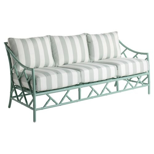 Kit Celadon Sofa, Celadon Cabana Stripe | One Kings Lane