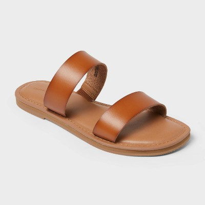 Women’s Freya Sandals with Memory Foam Insole - Universal Thread™ Cognac 6.5 | Target