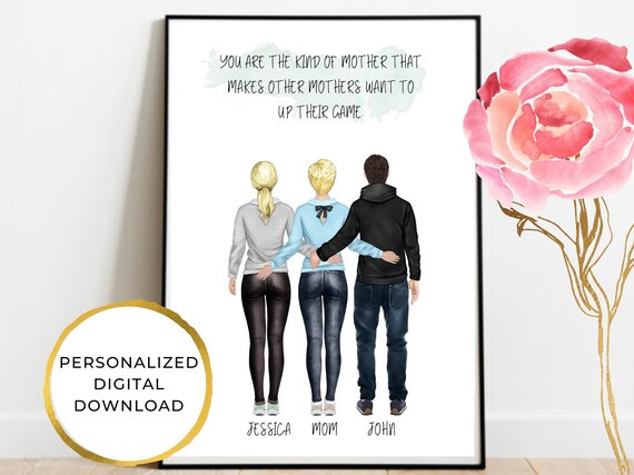 Personalized Birthday Gift for Mom, Mothers Day Gift, Family Print, Mothering Sunday, Gift from D... | Etsy (US)