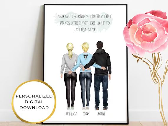 Personalized Birthday Gift for Mom, Mothers Day Gift, Family Print, Mothering Sunday, Gift from D... | Etsy (US)