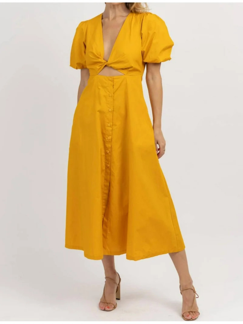 Fore Golden Hour Twisted Midi Dress | Walmart (US)