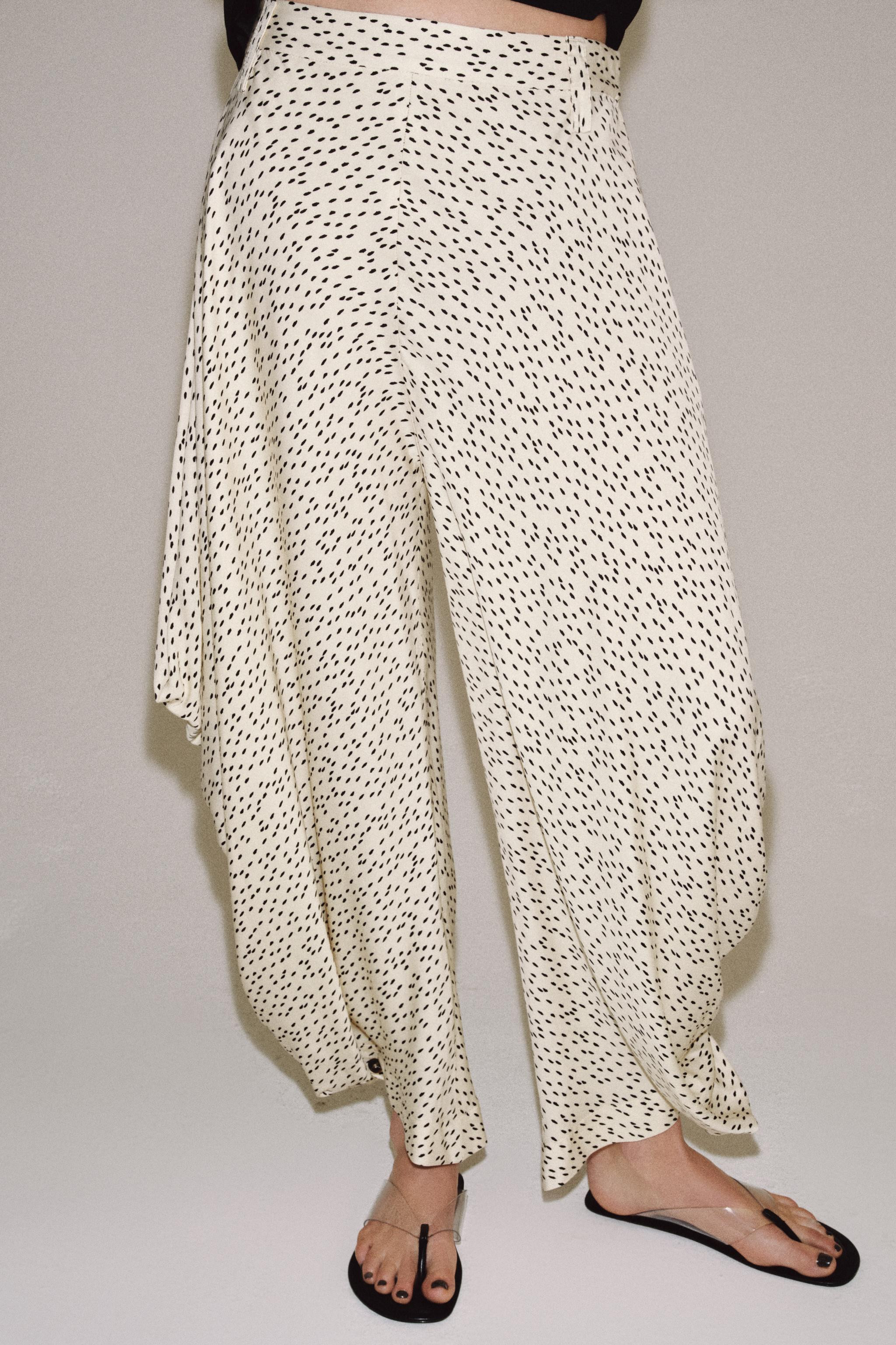 ZW COLLECTION DRAPED PRINTED PANTS | Zara US