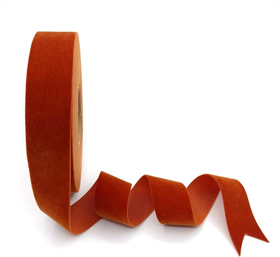 Orange Velvet Ribbon 1" 10 Yards for Christmas Tree, Gift Wrapping, Flower Bouquet, Wreath Decora... | Amazon (US)