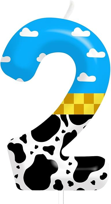 Number 2 Blue Sky Birthday Candles & Cake Topper, Number Candles Birthday Cake Decorations for Bo... | Amazon (US)