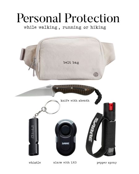 When I’m out alone I make sure to carry these items with me for added safety measures. I love this knife with the sheath that’s easy to open. 