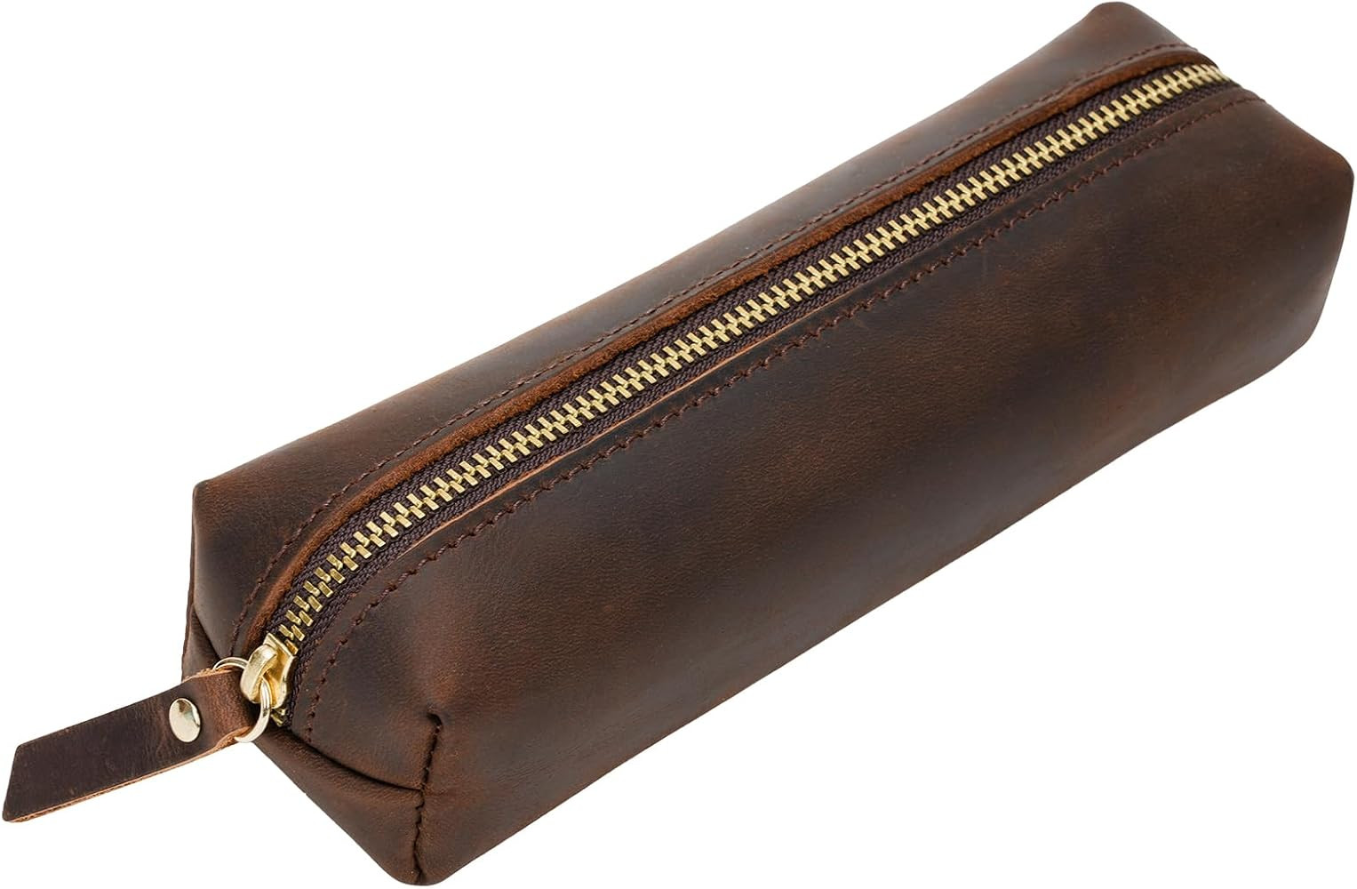 ECHSRT Small Pencil Pouch-Full-Grain Leather Pencil Case for Men- Vintage Genuine Leather Pouch f... | Amazon (US)