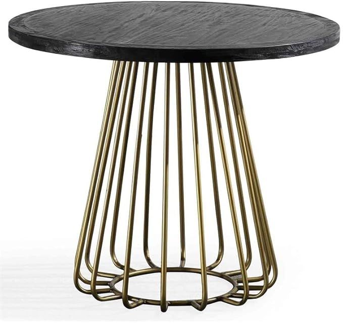 TOV Furniture The Madrid Collection Modern Rustic Style Pine Dining Room Table with Brushed Brass... | Amazon (US)