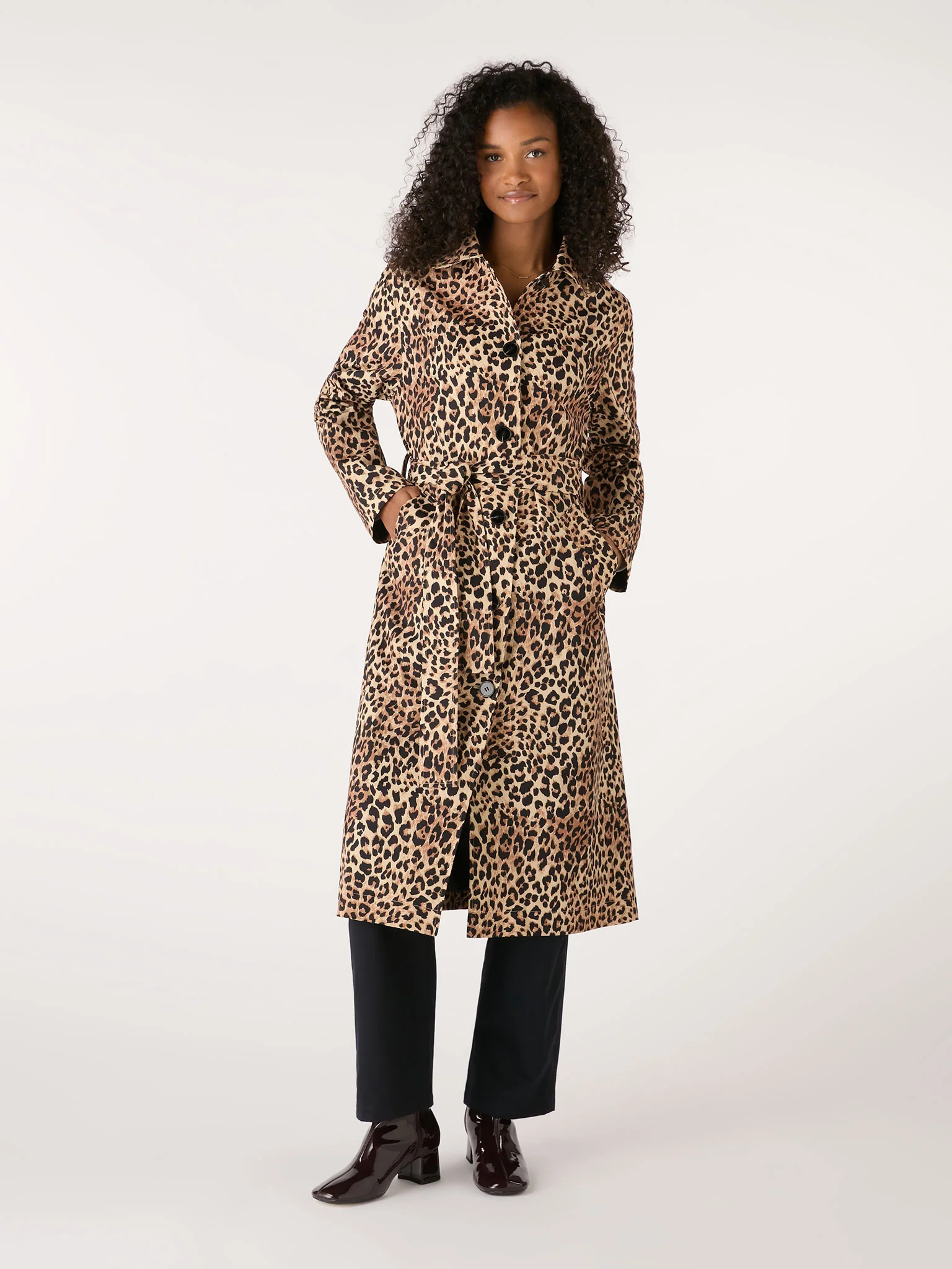 Valencia Cheetah Printed Trench | OMNES | Coats & Jackets | Sustainable & Affordable Clothing | S... | OMNES UK