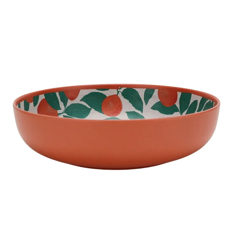 Mainstays by Becky G. & Alejandra Bamboo Melamine Dinner Bowl, Orange & Green | Walmart (US)