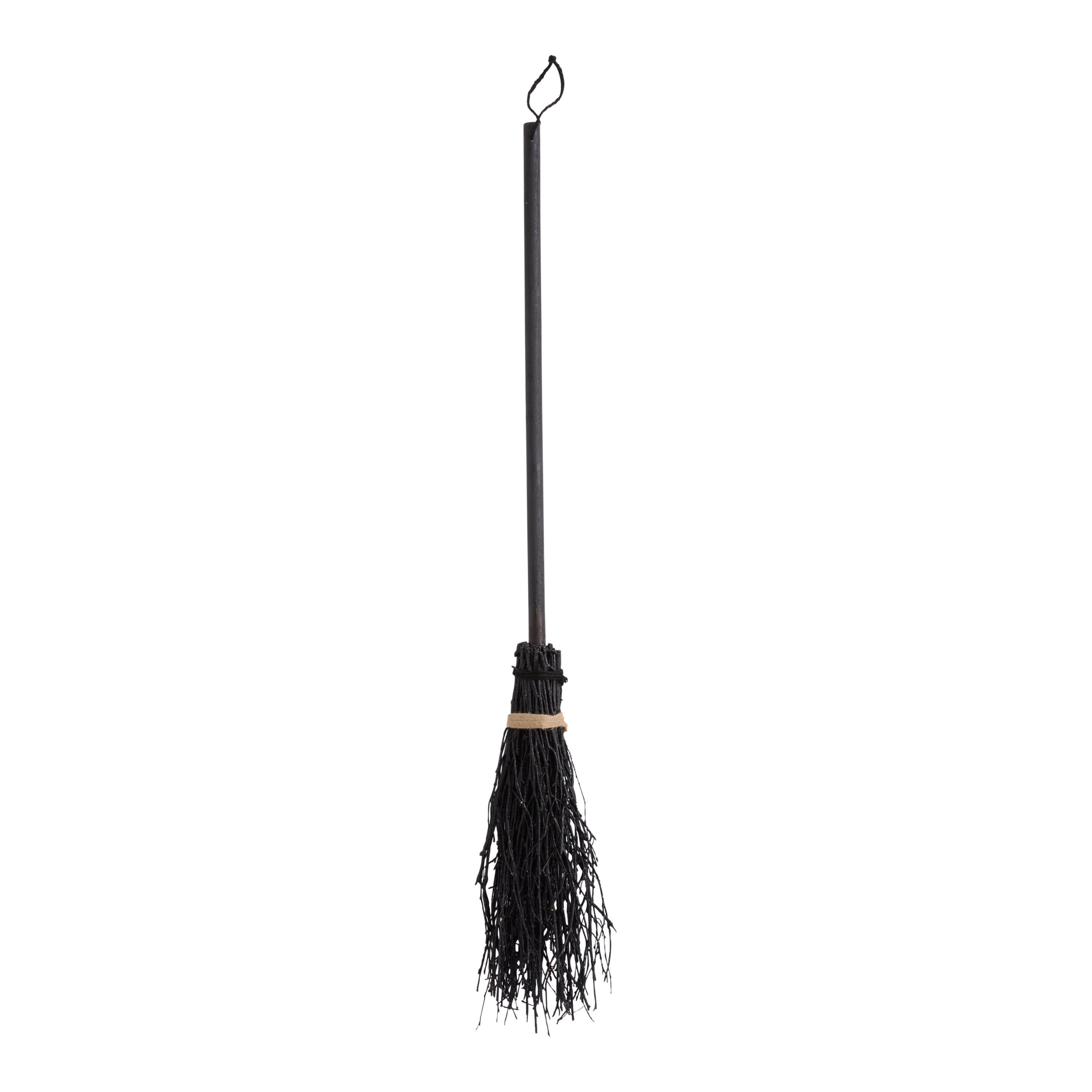 Black Wood and Natural Twig Witch's Broom Wall Decor | World Market