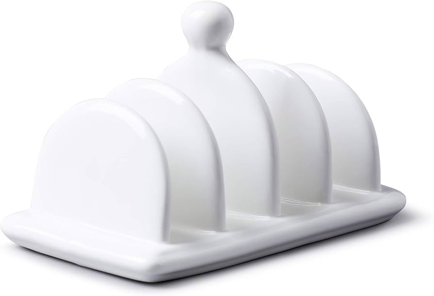 WM Bartleet & Sons 1750 Traditional Porcelain 4 Slot Toast Rack with Carry Handle/Knob– White | Amazon (US)