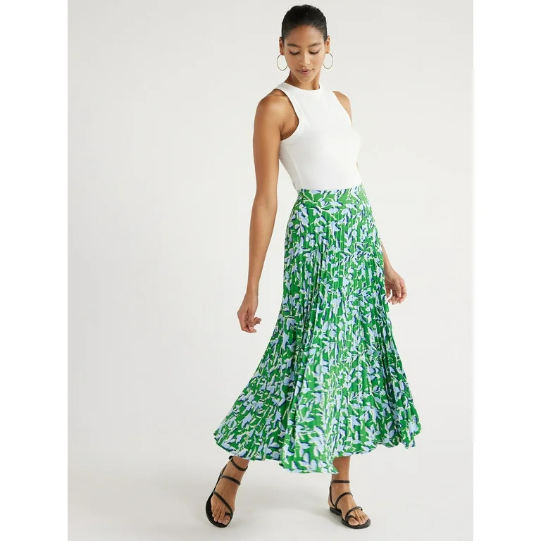 Scoop Women’s Pleated Maxi Skirt, Sizes XS-XXL | Walmart (US)