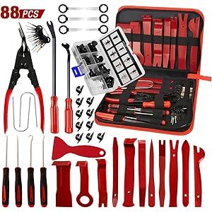 AUTOXEL 88 Pcs Trim Removal Tool, Fastener Remover Tool Kit Automotive Interior Plastic Pry Kit, ... | Amazon (US)