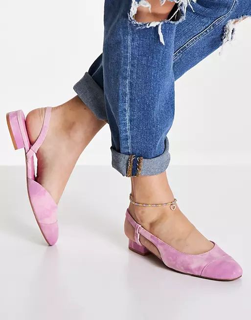 ASOS DESIGN Lively slingback ballet flats in tie dye | ASOS (Global)