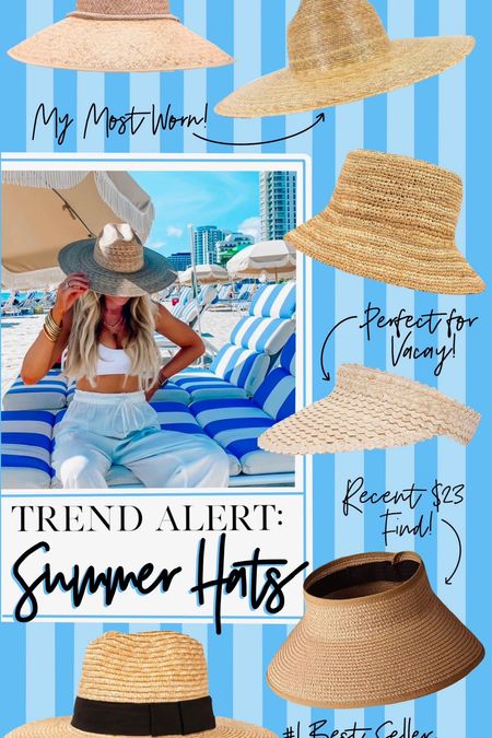 Straw hats and visors for summer !! 