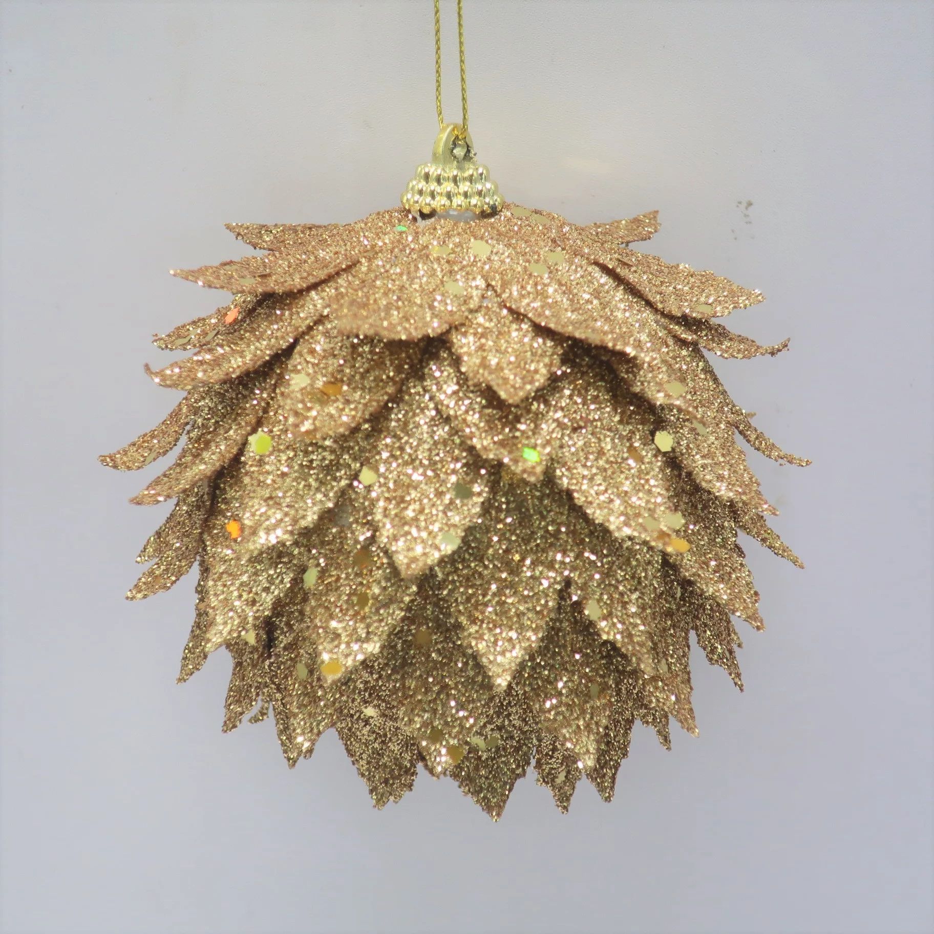 Holiday Time Gold Glitter Pinecone Ball Ornament - Walmart.com | Walmart (US)