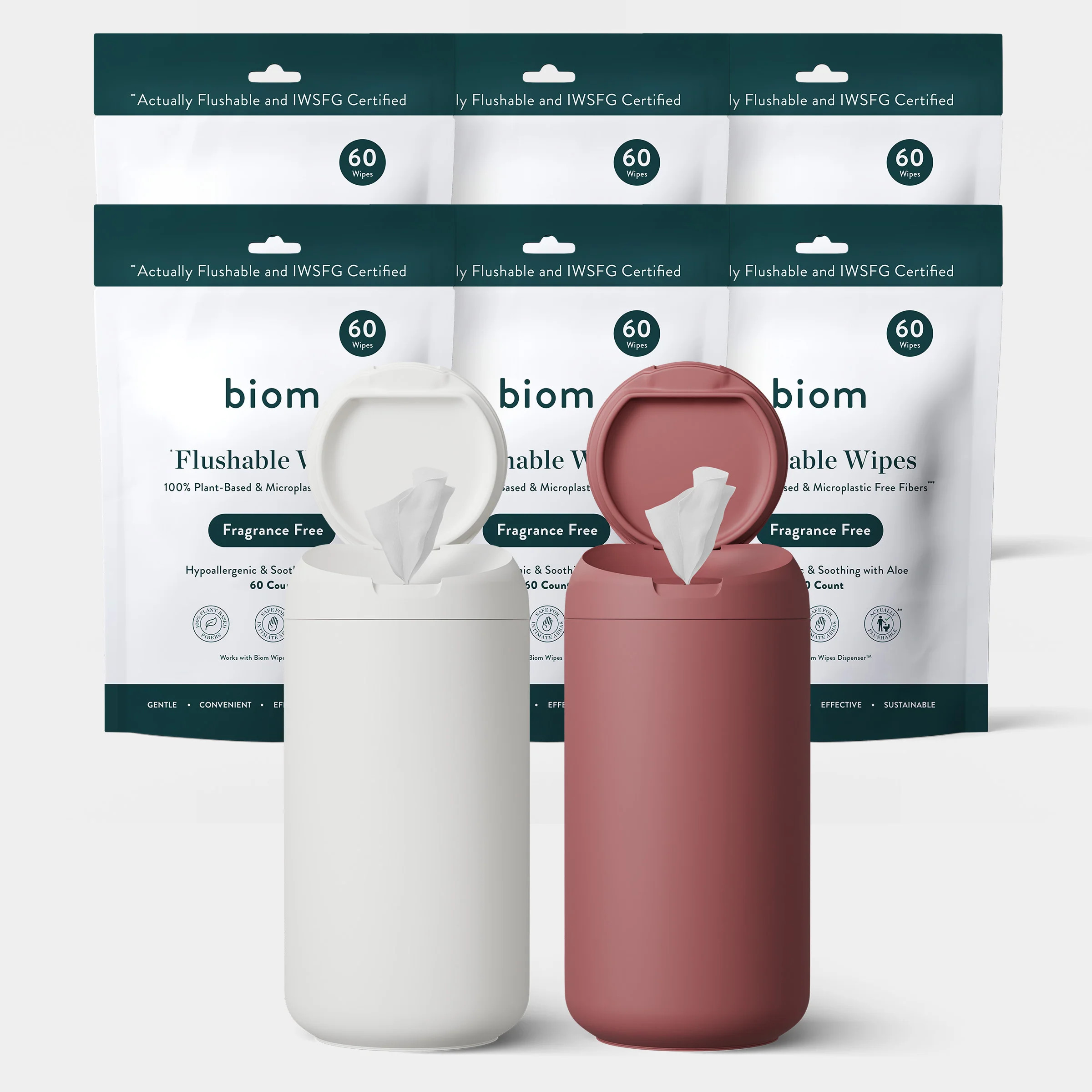 Flushable Wipes Starter Kit - Combo / 6-Pack | Biom