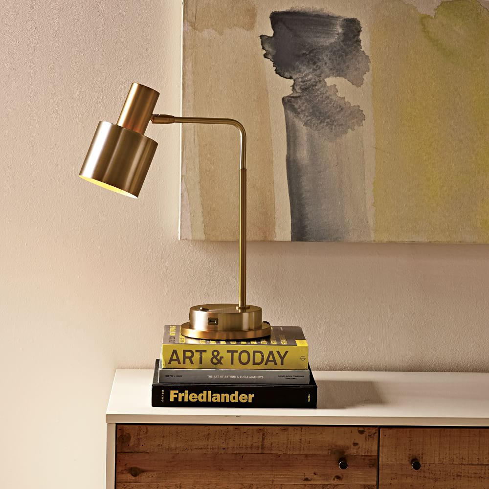 Cylinder Task Lamp with USB Charger | West Elm (US)