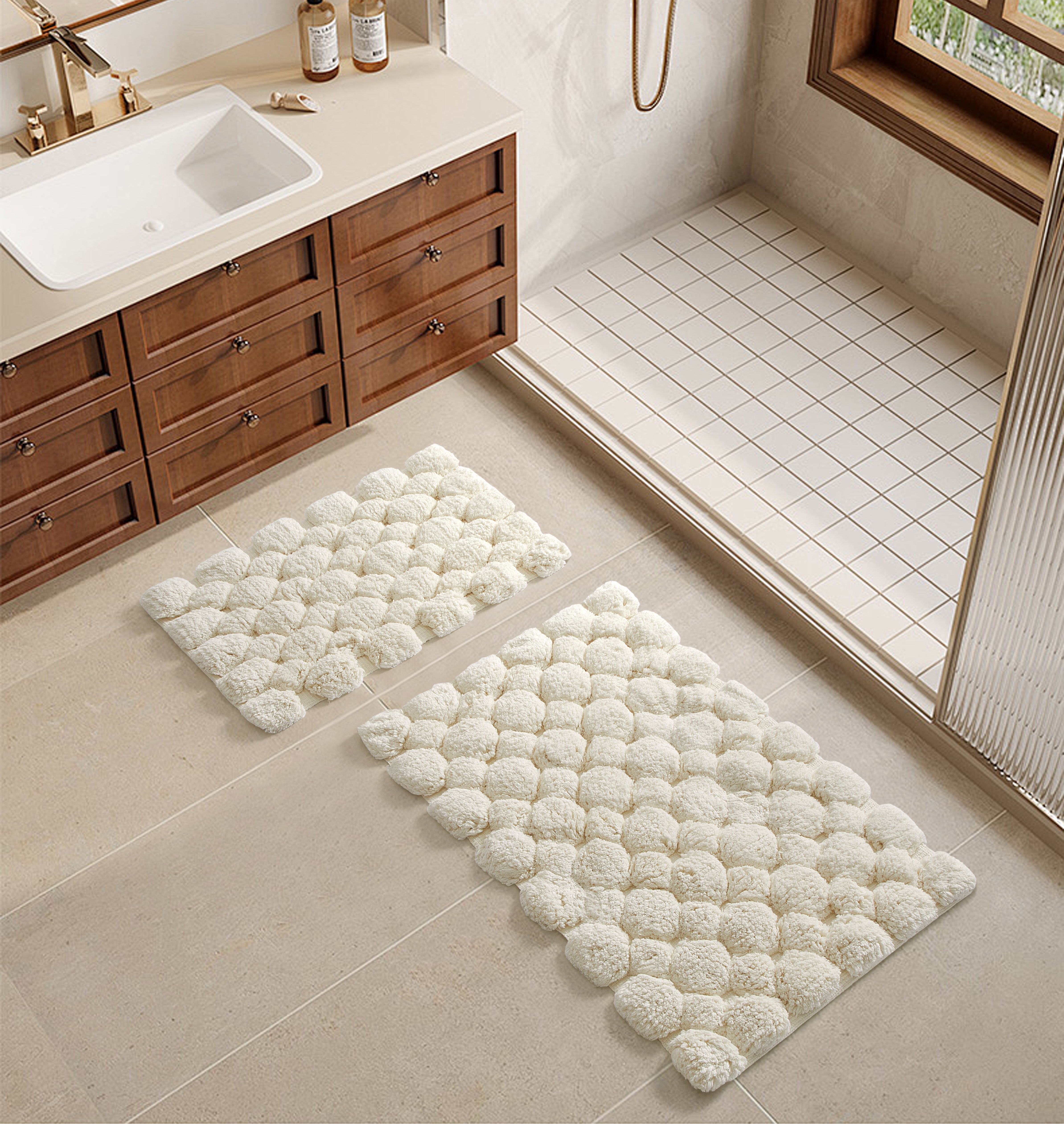 Better Homes and Gardens Ivory Lush Bauble 2pc Bath Rug Set, 17 x 20 & 20 x 30, Cotton | Walmart (US)