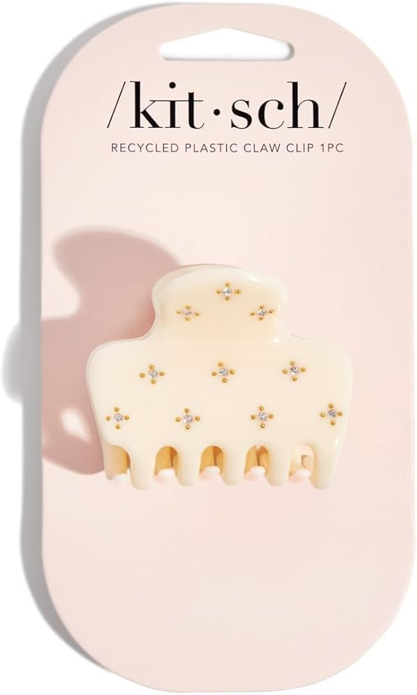 Kitsch Recycled Plastic Rhinestone Medium Puffy Claw Clip 1pc- Ivory | Amazon (US)