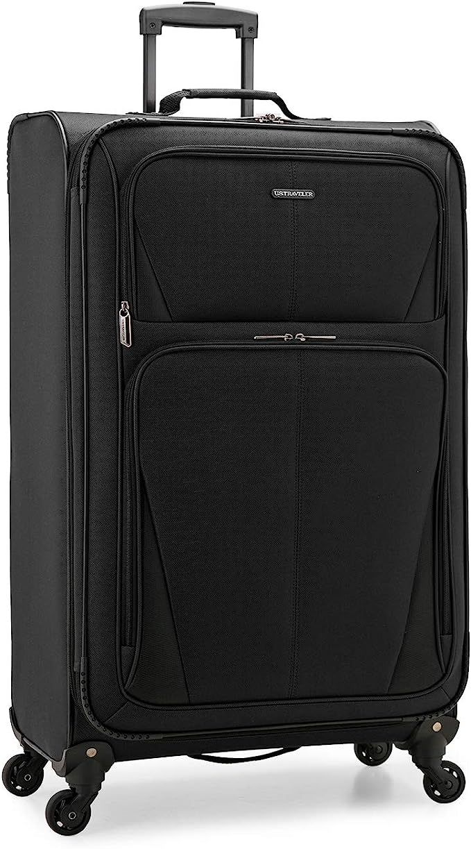U.S. Traveler Aviron Bay Expandable Softside Luggage with Spinner Wheels, Black, Checked-Large 31... | Amazon (US)